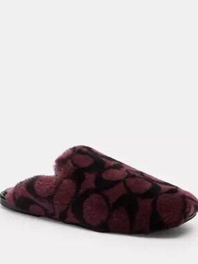 Coach Merlot Slipper In Signature Shearling Size 11  CCO69 Softest Slipper ⭐ NWT